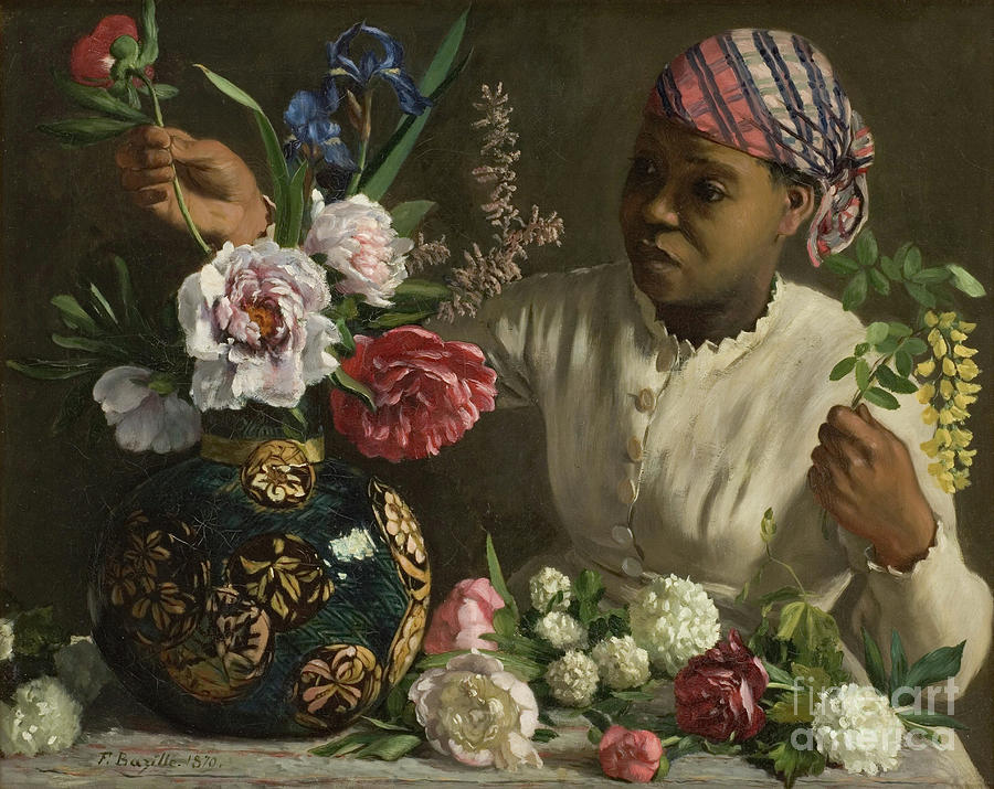 The Negress With Peonies Drawing by Heritage Images