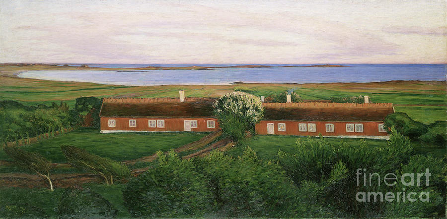 The Neighbouring Farm Houses, 1894 (oil On Canvas) Painting by Karl Fredrick Nordstrom