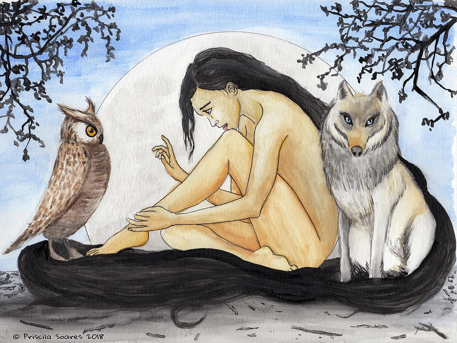 Owl Painting - The Nest by Priscila Soares