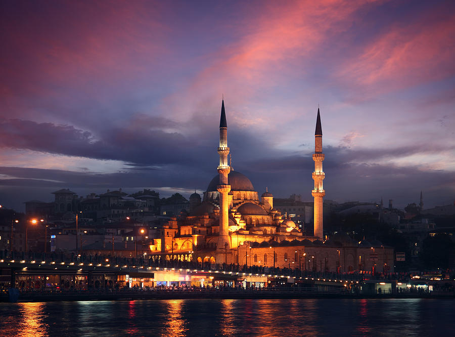 The New Mosque In Istanbul By Dusk Photograph by Narvikk
