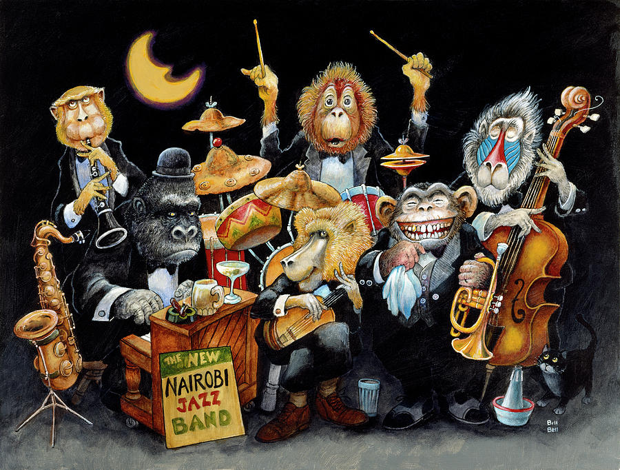 Animal Painting - The New Nairobi Jazz Band by Bill Bell