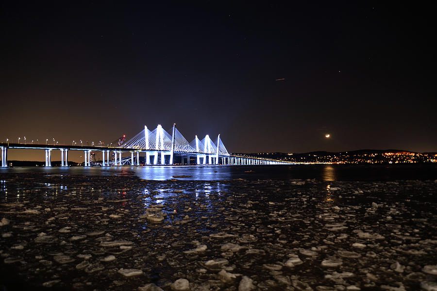 Winter Photograph - The New Tappan Zee Bridge by Kurt Von Dietsch