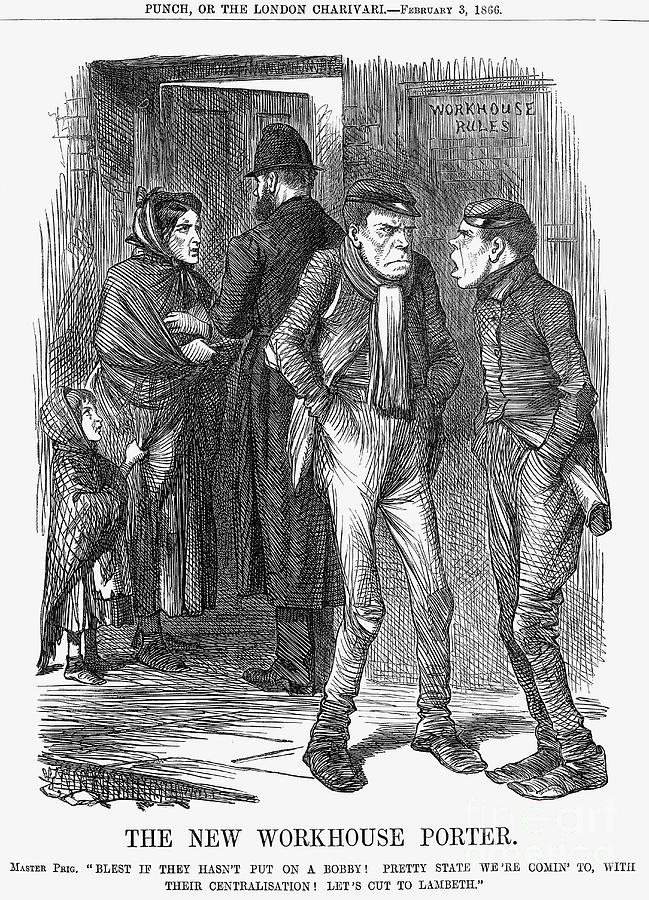 The New Workhouse Porter, 1866. Artist Drawing by Print Collector