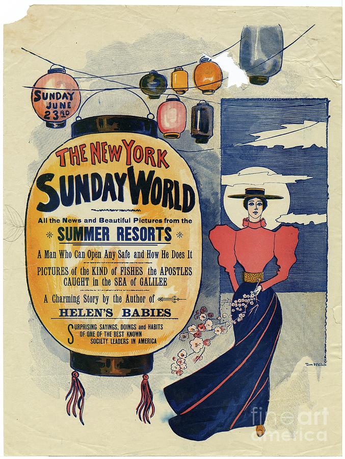 Summer Drawing - The New York Sunday World, All The News And Beautiful Pictures From The Summer Resorts...., 1895 by American School