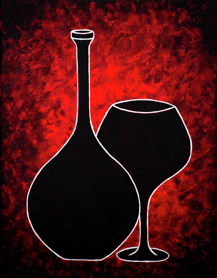 Wine Painting - The Night And The Wine by Iryna Goodall