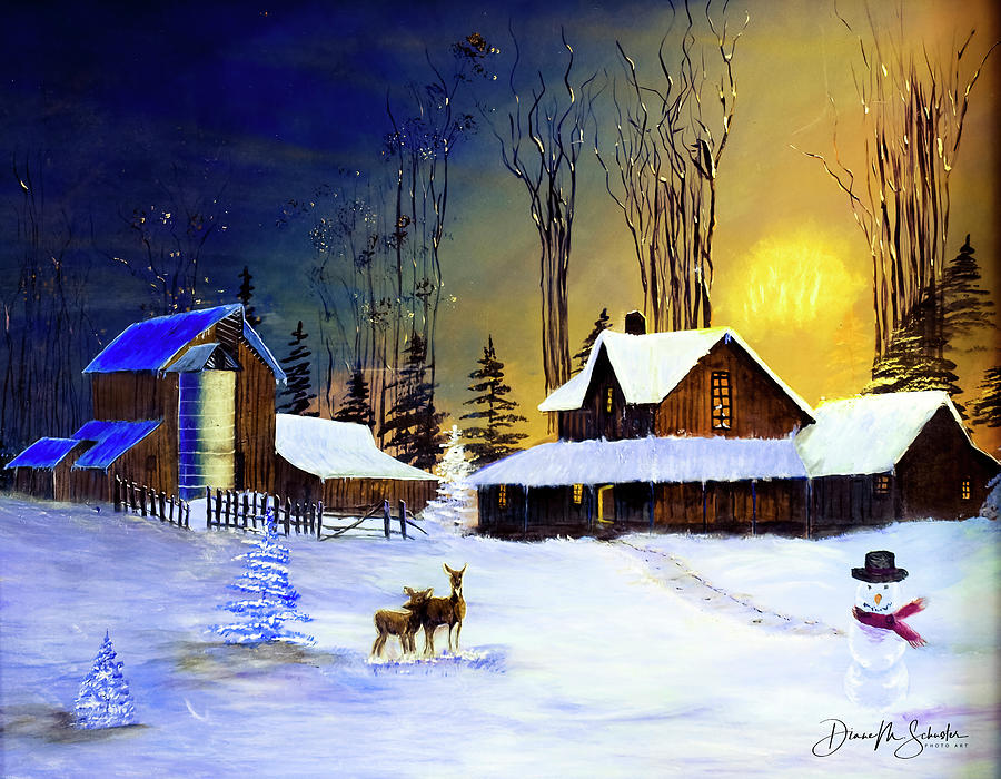 Deer Painting - The Night Before Christmas by Diane Schuster