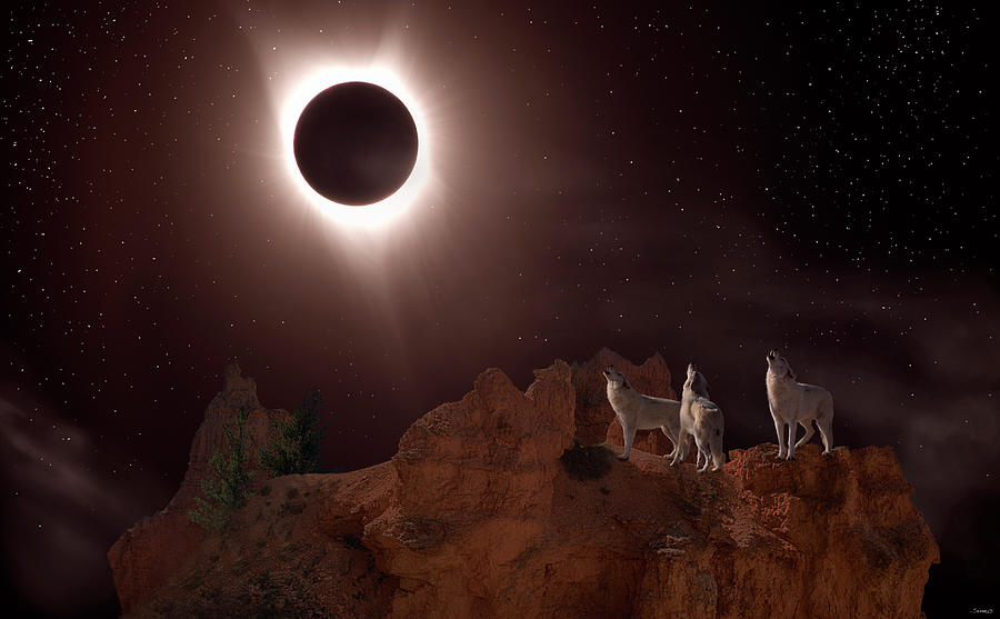 Wolves Photograph - The Night Of Day (eclipse 2017) by Gordon Semmens