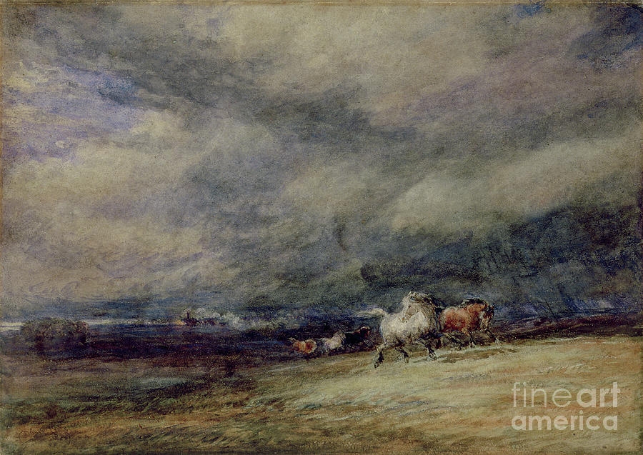 The Night Train, 1849 Watercolor Painting by David Cox