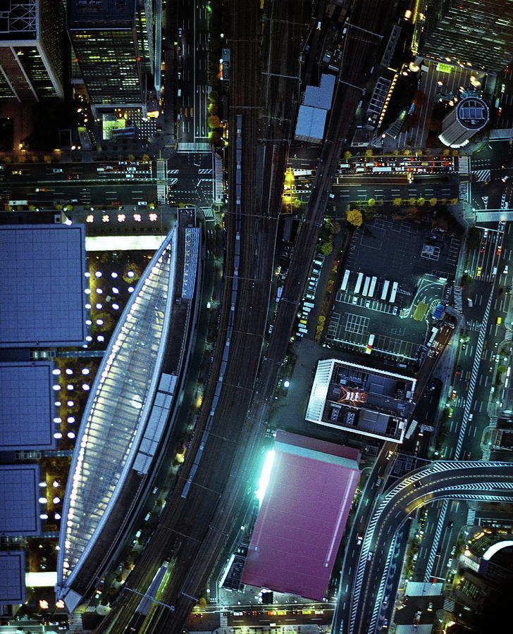 The Night View From Sky In Ginza Photograph by Michael H