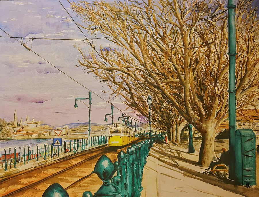 Danube Painting - The Number 2 Along the Danube by Monika Arturi Danube Painting - The Number 2 Along the Danube by Monika Arturi