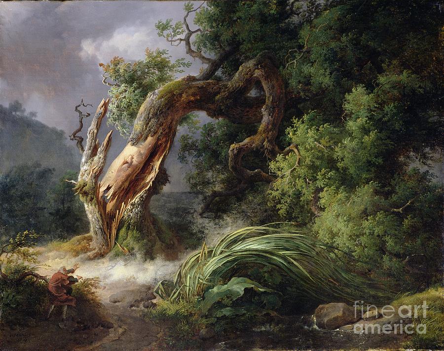 The Oak And The Reed, 1816 Painting by Achille Etna Michallon - Fine ...