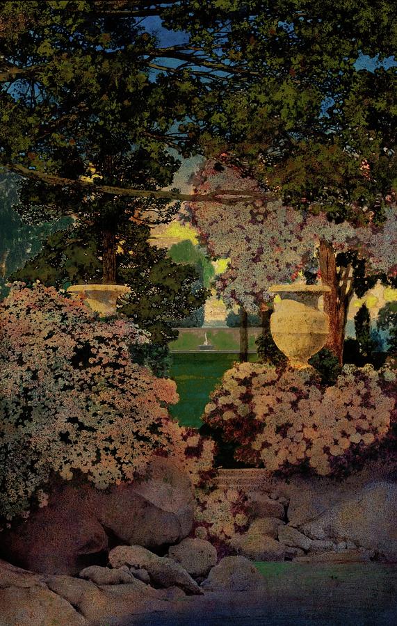 Fantasy Painting - The Oaks by Maxfield Parrish