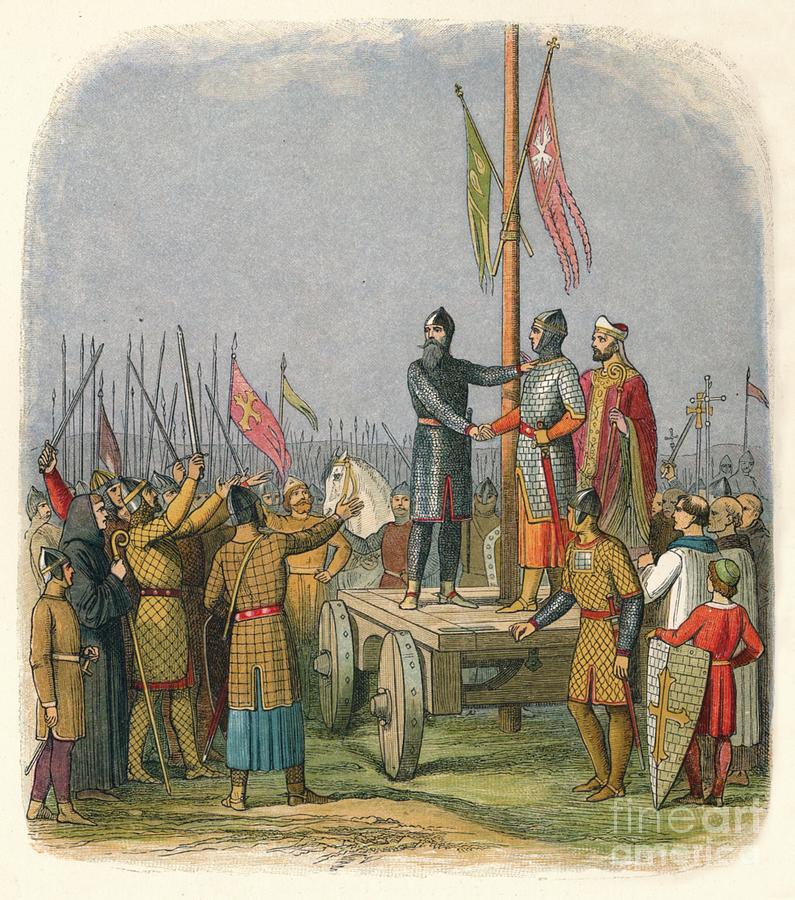 The Oath Of Walter Lespec 1138 1864 Drawing by Print Collector