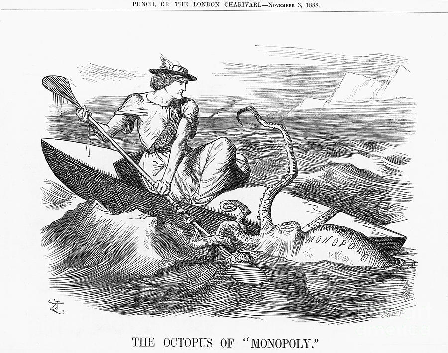 The Octopus Of Monopoly, 1888. Artist Drawing by Print Collector
