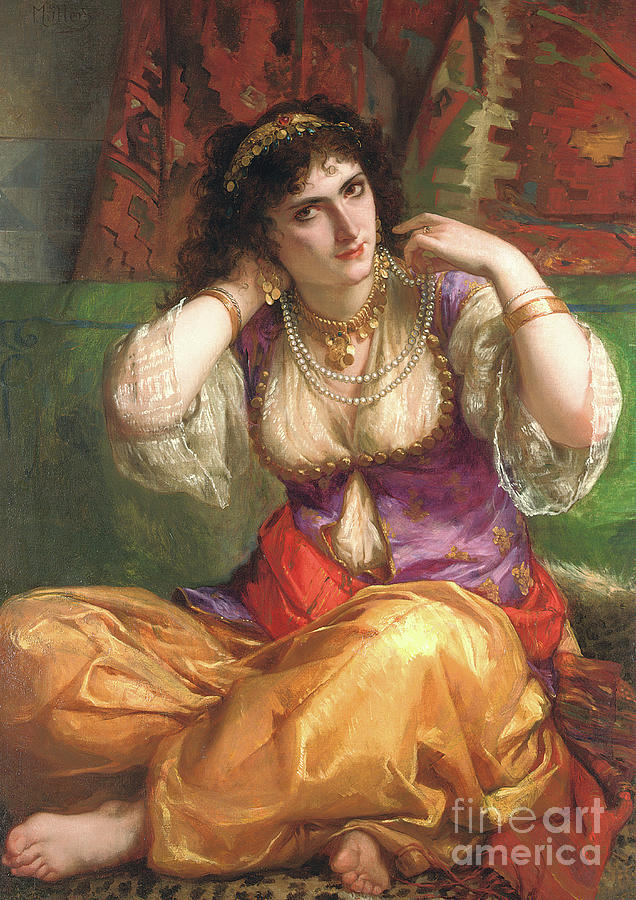 The Odalisque by Muller Painting by Charles Louis Lucien Muller