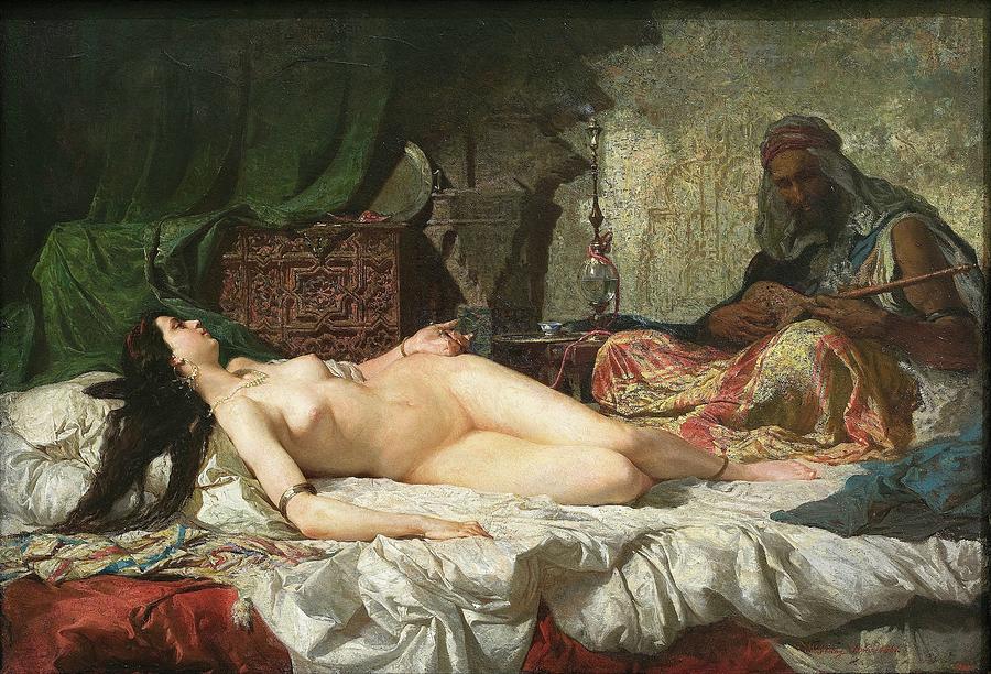 The Odalisque Painting by Mariano Fortuny Marsal The Odalisque Painting by Mariano Fortuny Marsal