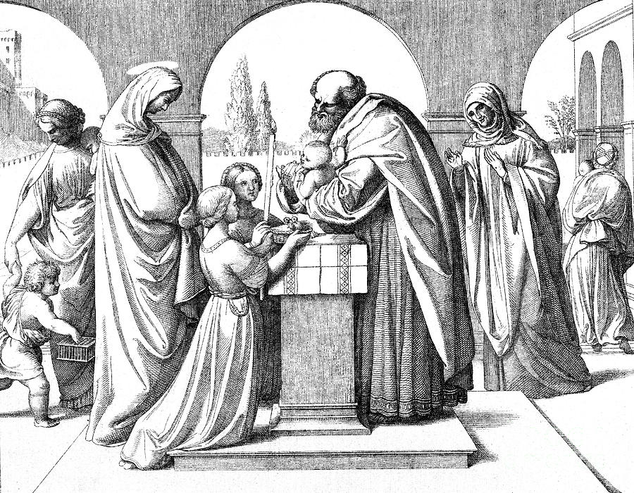 The Offering Of Jesus At The Temple Drawing by Print Collector