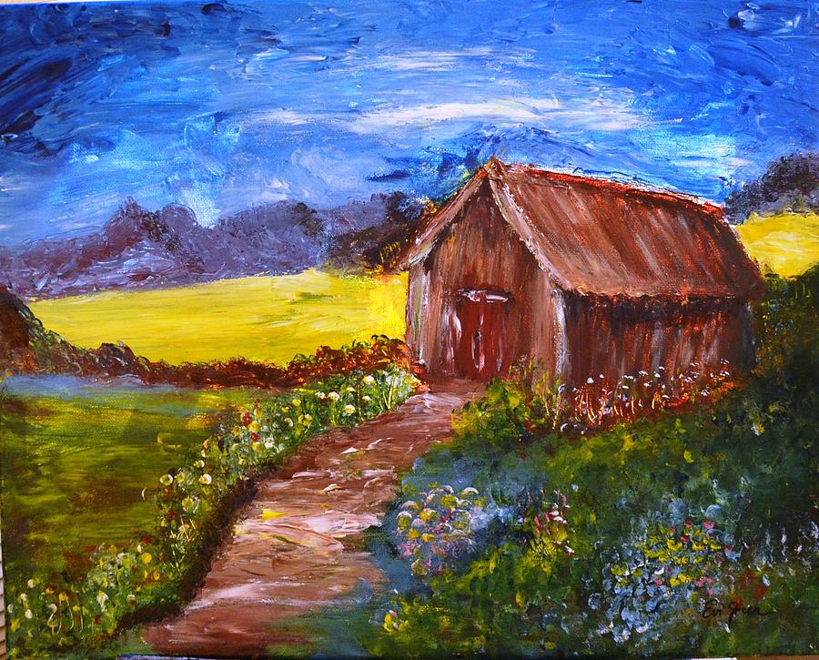 The Old Barn Painting by Evi Green