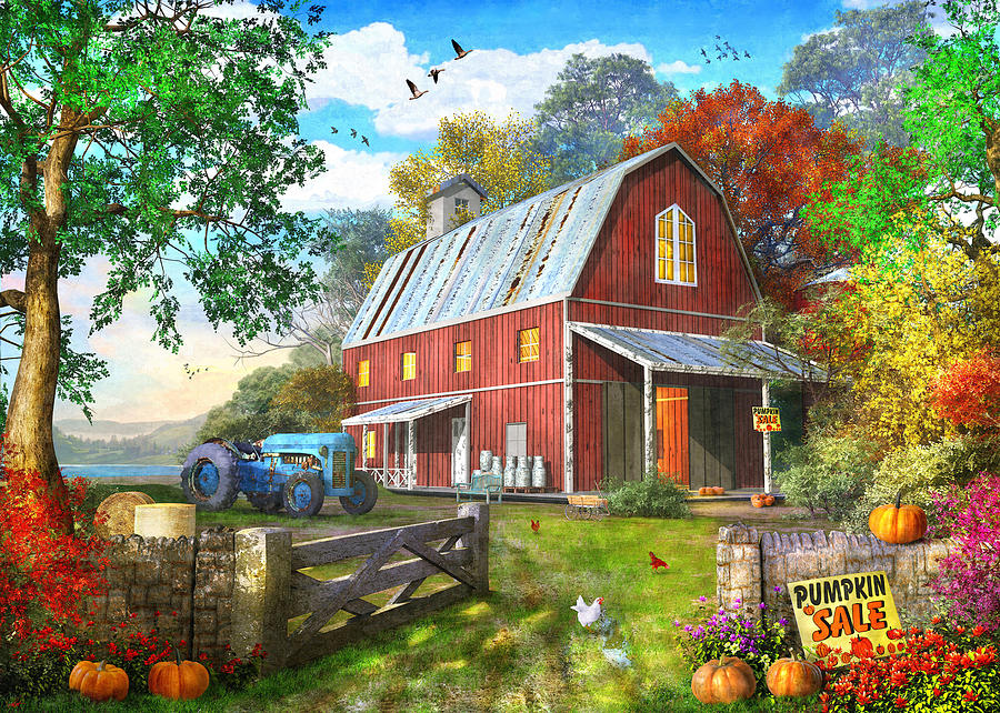 The Old Barn (variant 1) Painting by MGL Meiklejohn Graphics Licensing ...