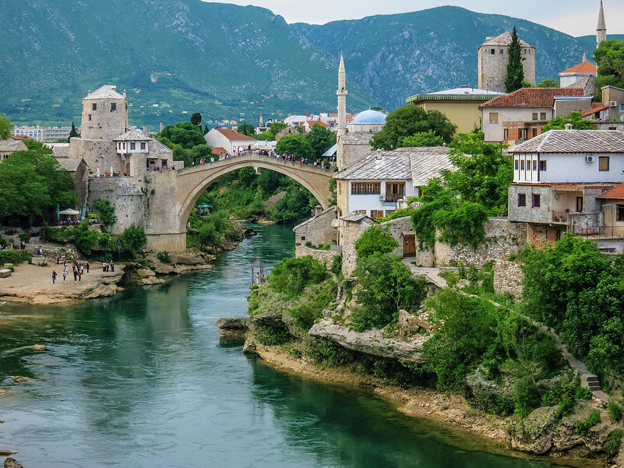 The Old Bridge Of Mostar And Neretva Photograph by Kelly Cheng Travel Photography