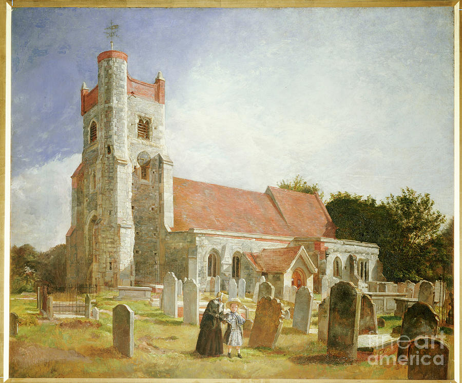 The Old Church, Ewell, 1847 Painting by William Holman Hunt - Fine Art ...