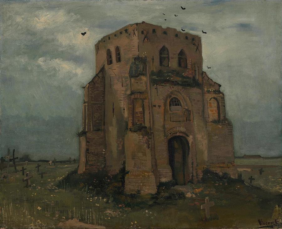 The Old Church Tower at Nuenen -The Peasants Churchyard-. Painting by Vincent van Gogh -1853-1890- The Old Church Tower at Nuenen -The Peasants Churchyard-. Painting by Vincent van Gogh -1853-1890-