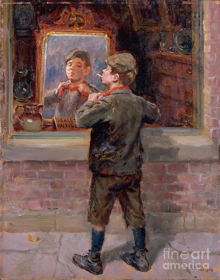Mirror Painting - The Old Curiosity Shop, 1909 by Ralph Hedley