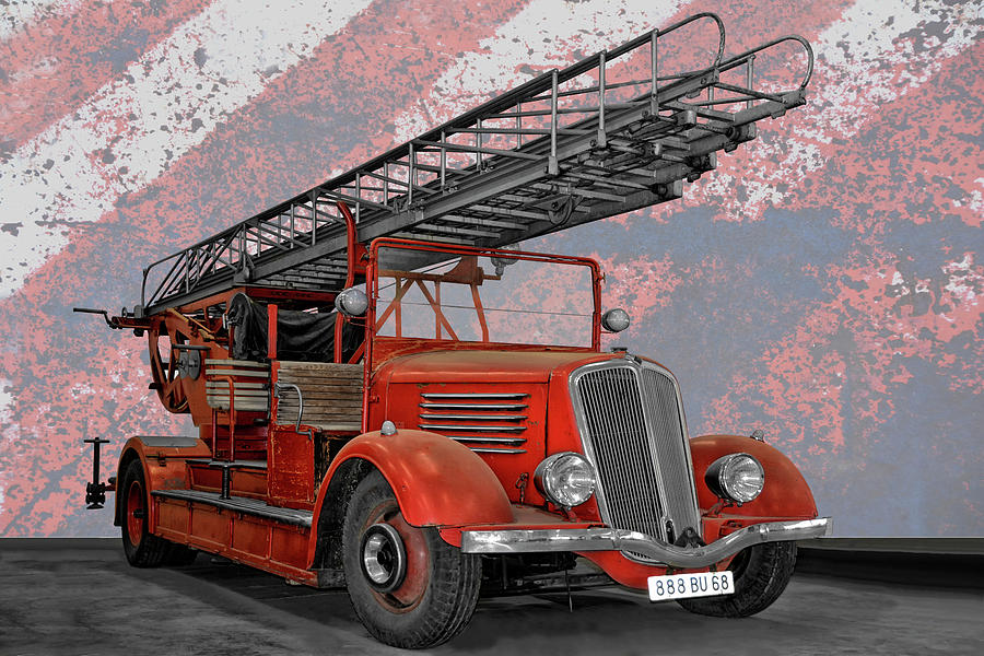 The Old Fire Truck Photograph