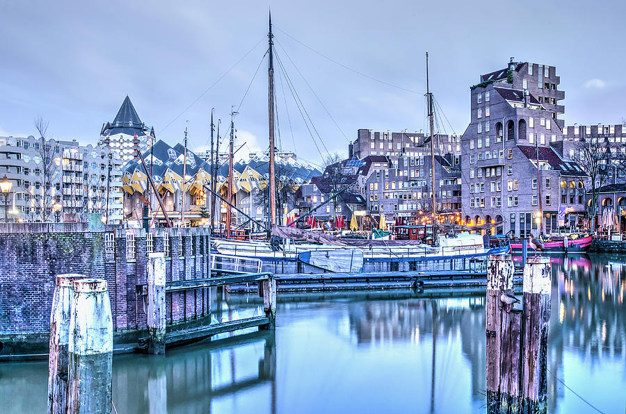The Old Harbour, early in the morning Photograph by Frans Blok