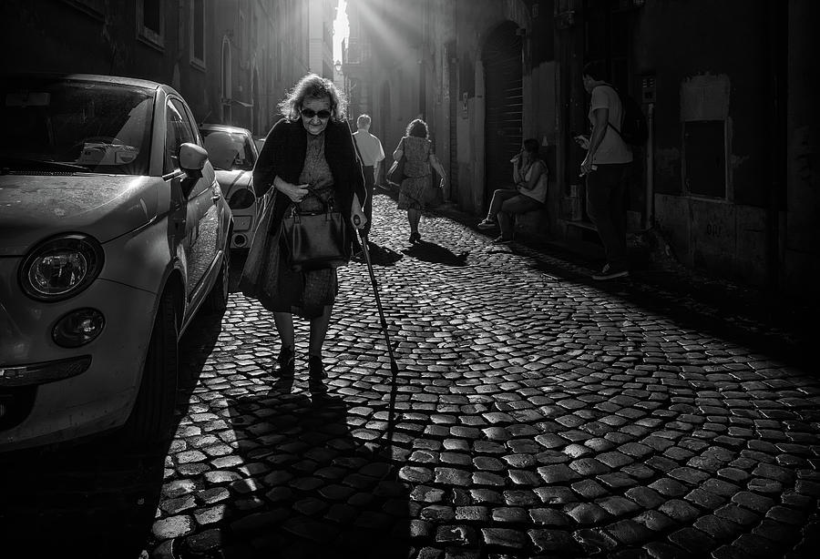 Black And White Photograph - The Old Lady by Massimiliano Mancini