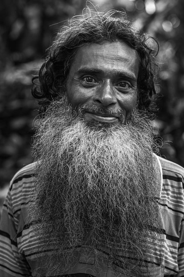 Portrait Photograph - The Old Man Smiling by Md Sabbir