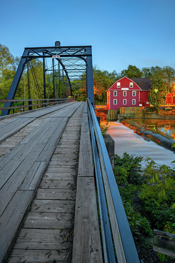The Old Mill And Bridge Over War Eagle Creek - Northwest Arkansas Photograph