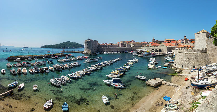 Architecture Photograph - The Old Port In Dubrovnik,  Croatia by Cavan Images