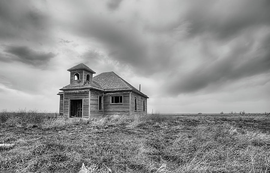 schoolhouse black and white