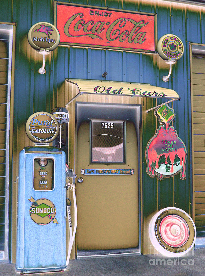 Vintage Sign Photograph - The Old Station by Kelly Council