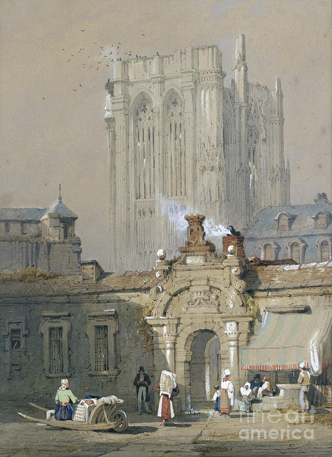 The Old Tower, Cologne Cathedral Painting by Samuel Prout
