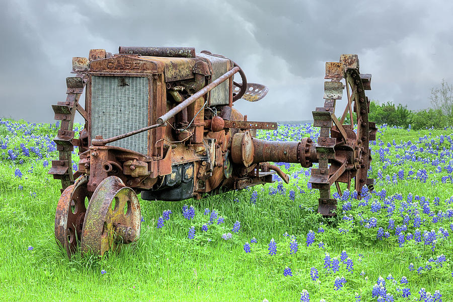 The Old Tractor and Bluebonnets Photograph by JC Findley