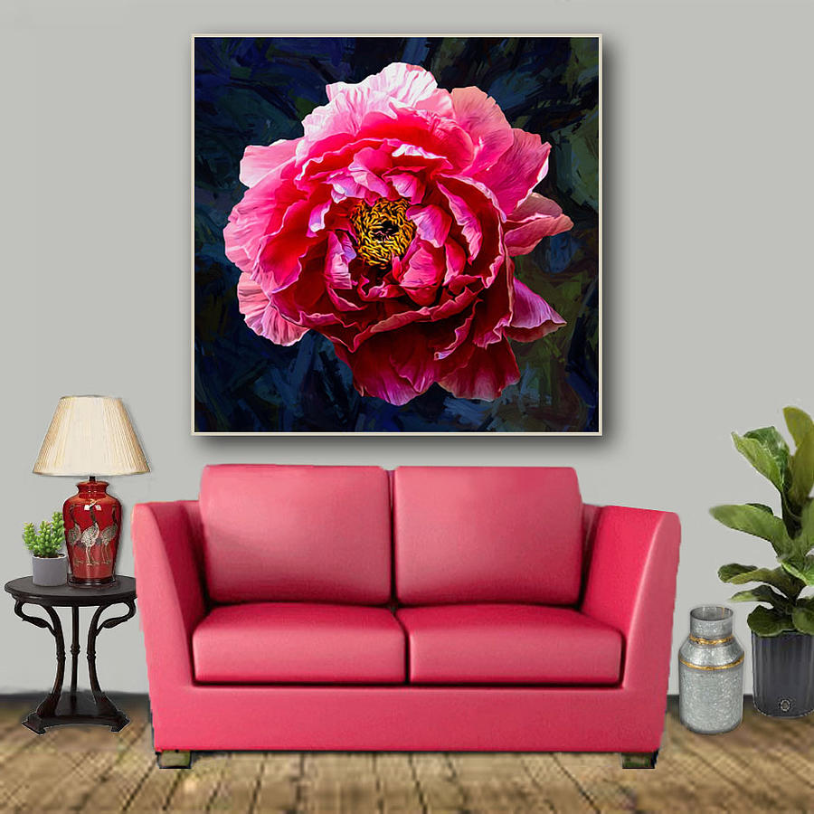 The One Pink Peony-- Artwork in Situ Digital Art by Grace Iradian ...