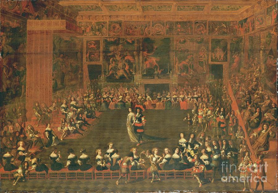 The Opening Of A Ball In A Palatial Assembly Room, C.1660-70 Painting by Flemish School