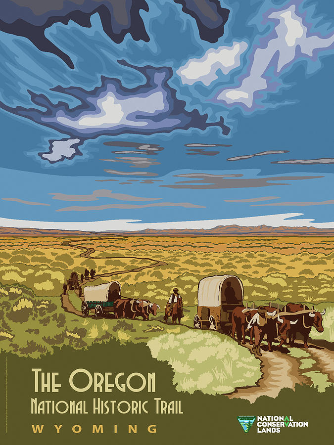 The Oregon National Historic Trail in Wyoming Painting by Bureau of Land Management