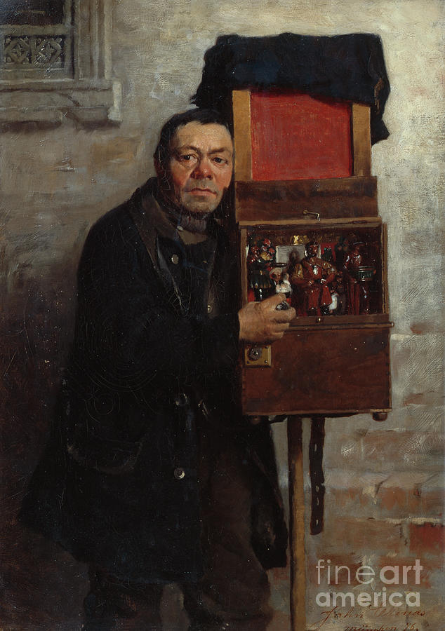 The Organ Grinder, 1876 Painting by Jahn Ekenaes