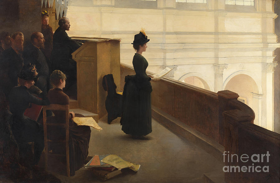 The Organ Rehearsal, 1885  Painting by Henri Lerolle