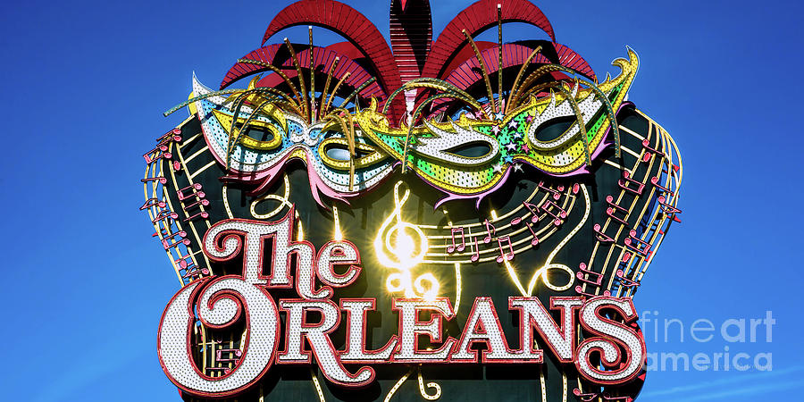 The Orleans Casino Sign Top in the Afternoon 2 to 1 Ratio Photograph by Aloha Art