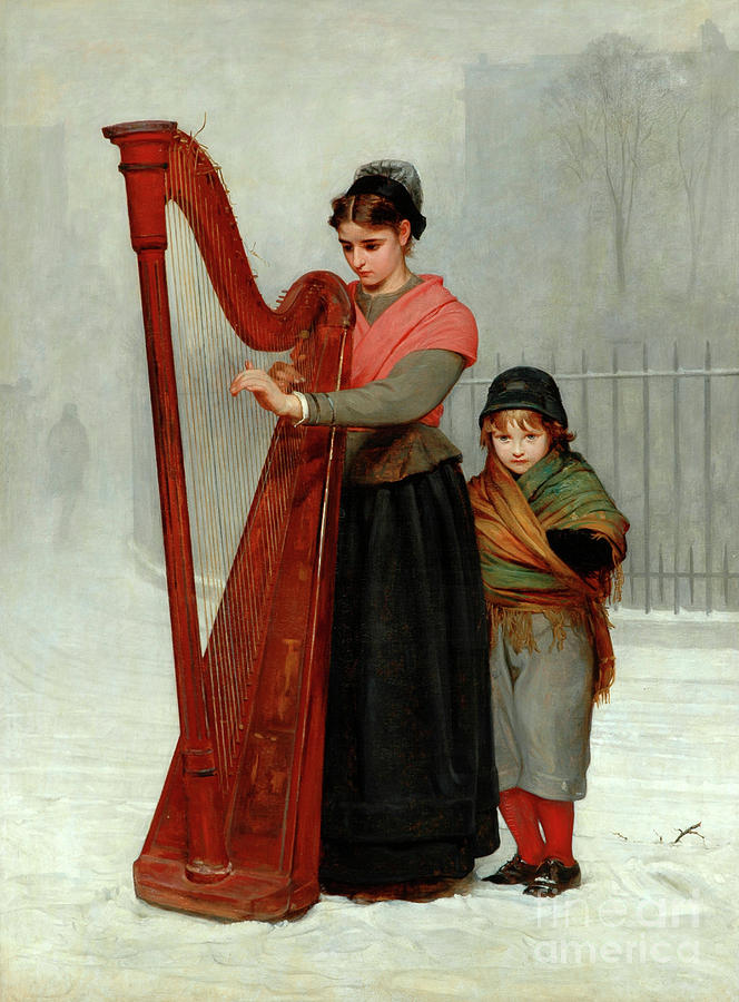The Orphans, 1870 Painting by Philip Hermogenes Calderon