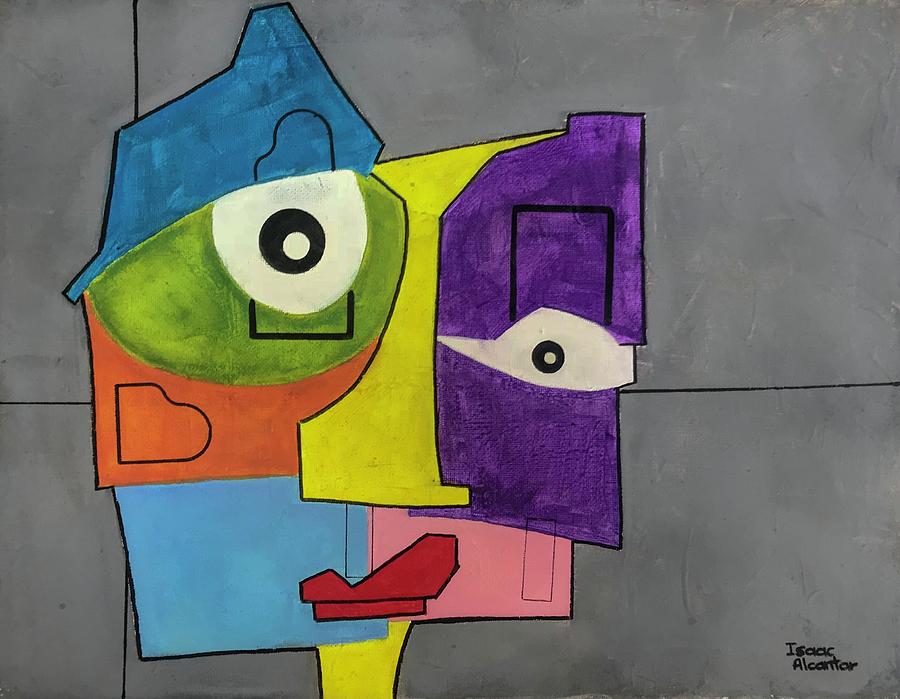 Abstract Painting - The Other Face Of The Selfie by Isaac Alcantar