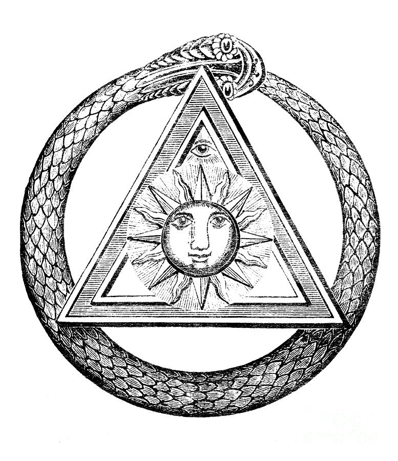 The Ouroboros or uroborus Drawing by English School Pixels