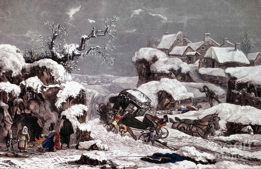 The overturned carriage Painting by Philibert Louis Debucourt