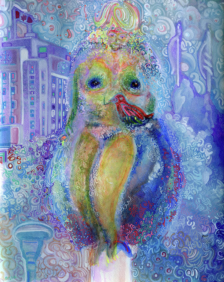 Goddess Painting - The Owl Goddess by Josh Byer