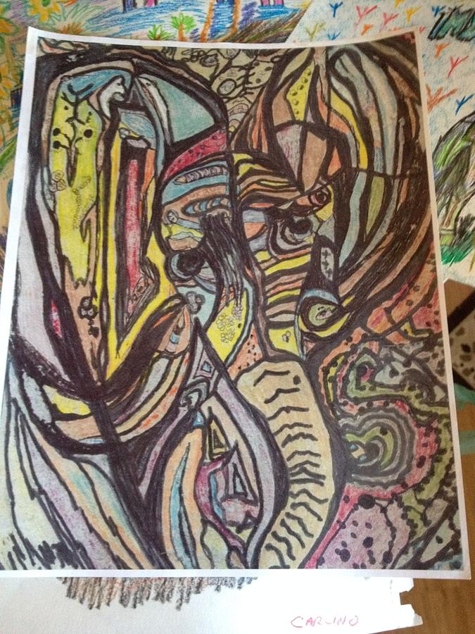 The Elephant Of Creation Drawing by Ronald Carlino