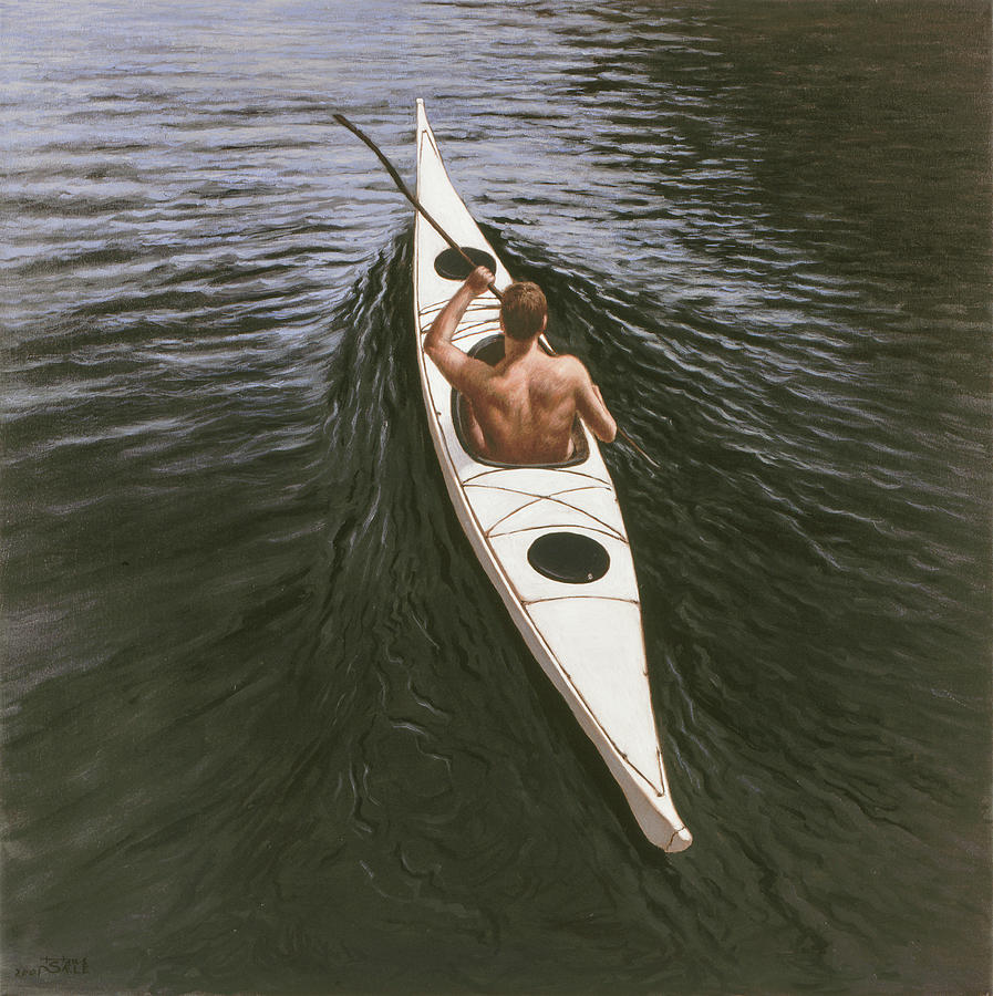 The Paddler Painting by Hans Egil Saele